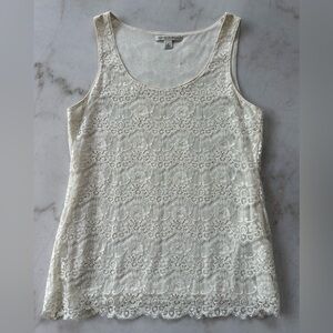 Banana Republic Cream Lace Tank Top | Banana Republic ivory lace tank